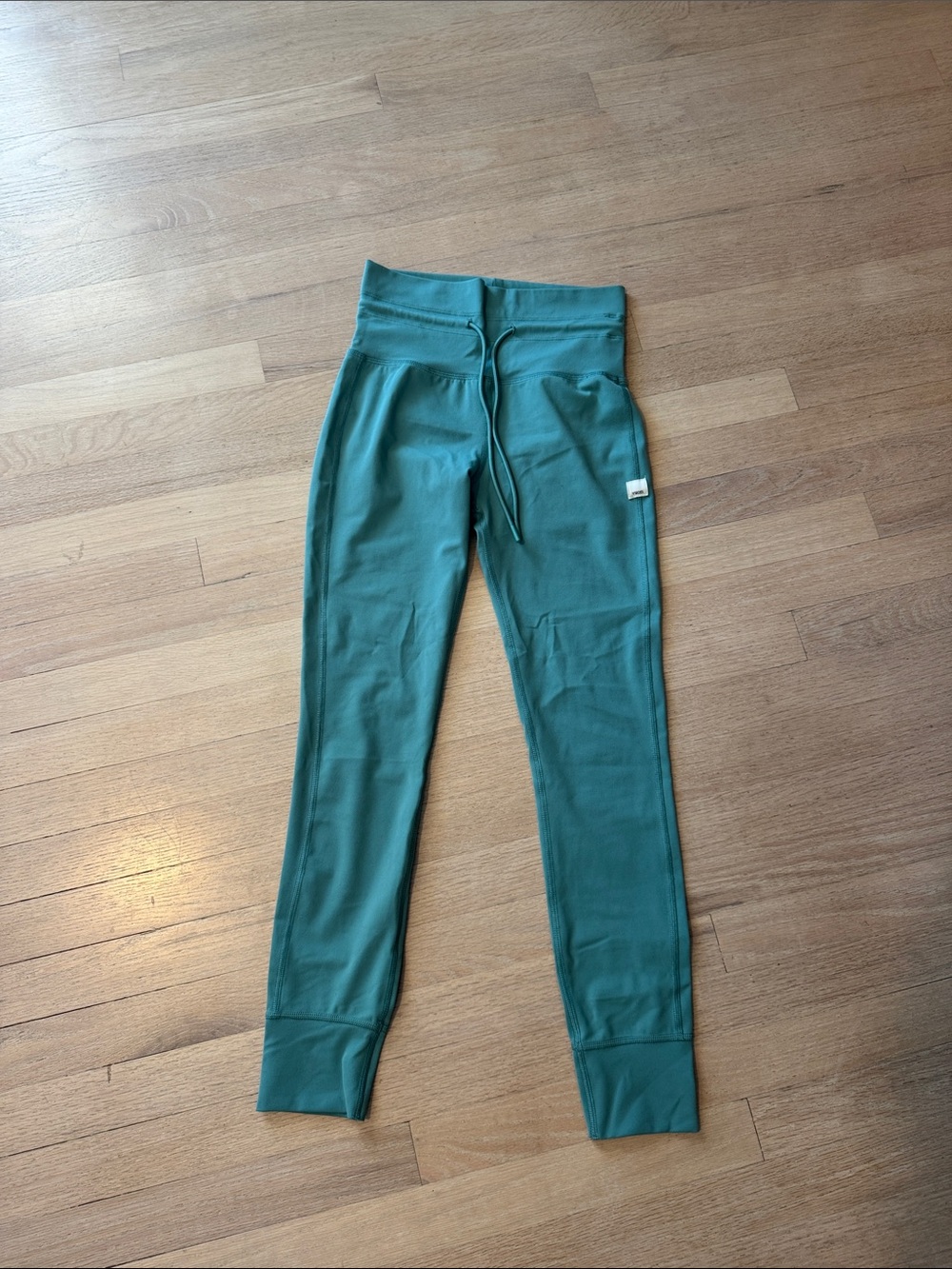 Vuori Teal High-Waist Drawstring Leggings